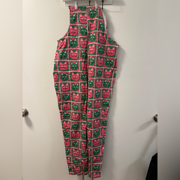NWT Lucy and Yak exclusive Cat Print dungaree overalls - Picture 3 of 6